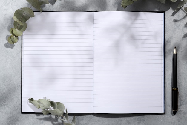 Empty notebook mockup