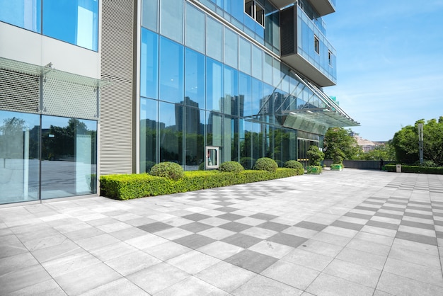 Empty office buildings in a financial center