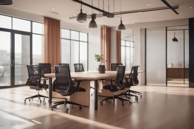 Empty office open space interior Business conference company background