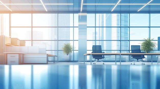 Empty Office Open Space Modern Interior Business Conference Room Background