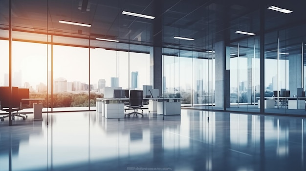 Empty Office Open Space Modern Interior Business Conference Room Background
