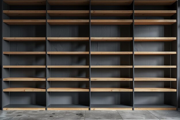 Empty office shelves for design mockup or product placement