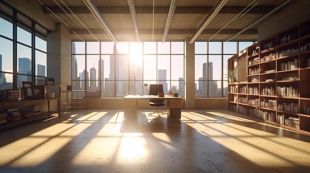 Empty Office With Sunlight