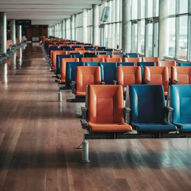 空きのオガンジェと青い座席は空港で