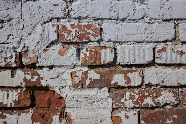 Empty Old Brick Wall Texture Painted Distressed Wall Surface Grungy Wide Brickwall Grunge Red Stonewall Background Shabby Building Facade With Damaged Plaster Abstract Web Banner