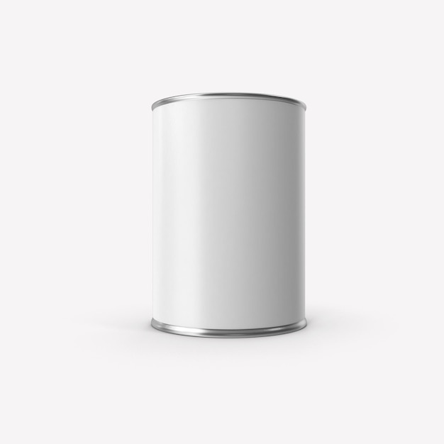 Empty open tin can Ribbed metal tin can 3D rendering of canned food Ready for your design Product