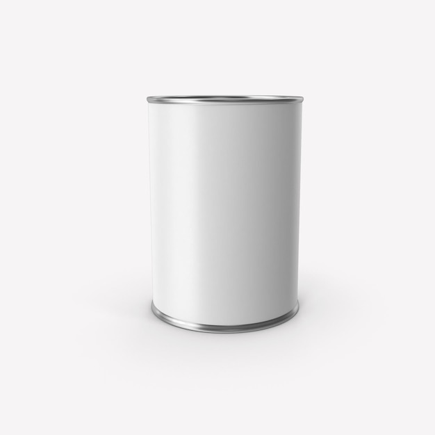 empty open tin can ribbed metal tin can 3d rendering of canned food ready for your design product