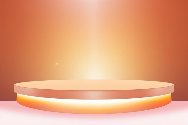 Empty orange color studio screen background backdrop stage with spot lightings