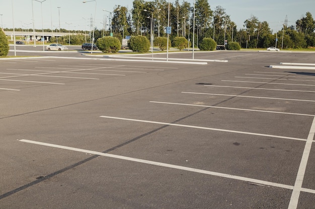 Empty outdoor parking lot