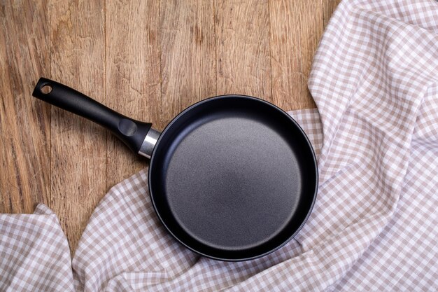 An empty pan on table