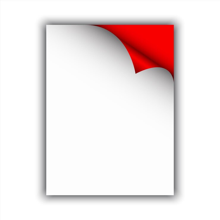 फोटो empty paper sheet with curled edge vector illustration