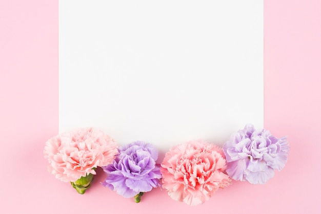 Empty paper with cute flowers at end