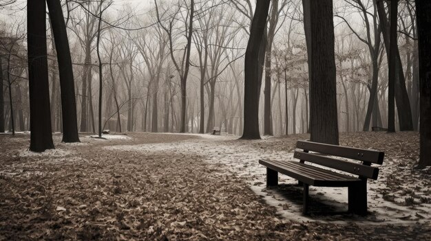 An empty park bench