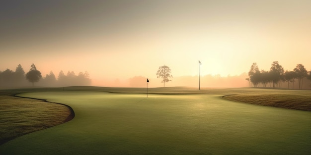 empty park and mist