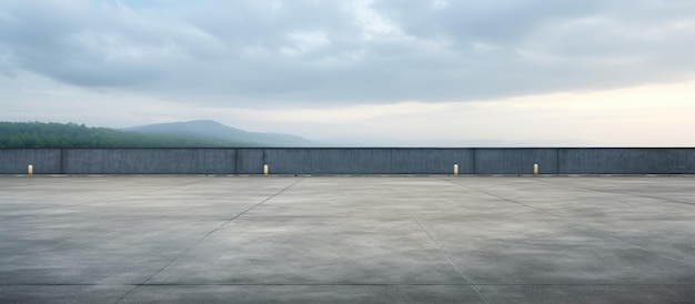 Photo empty parking lot with available advertising space