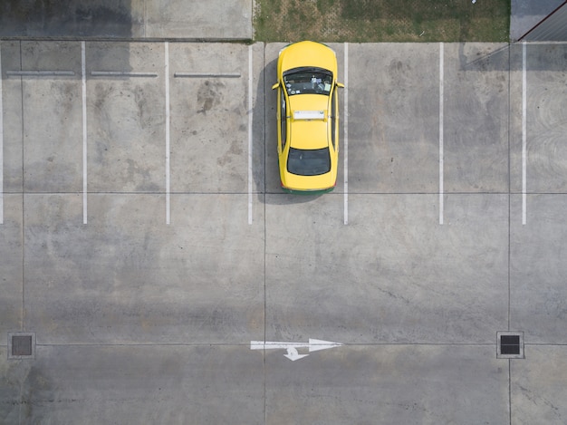 Empty parking lots, aerial view.