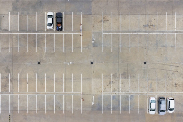 空の駐車場、空撮。