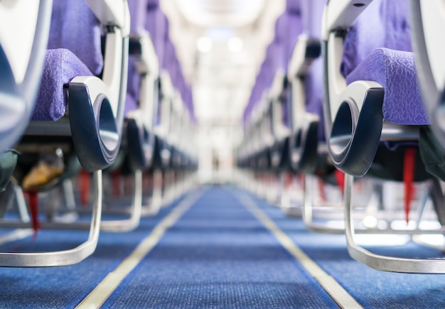 Photo empty passenger airplane seats in the cabin