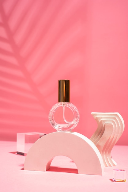 Empty perfume bottle on stand