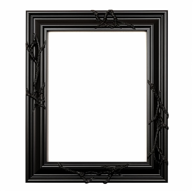 empty photo frame in white background White background picture frame blank ai generated