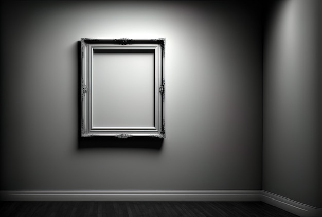 Empty picture frame on the wall