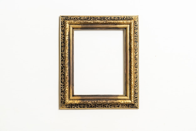 empty picture frame on white wall