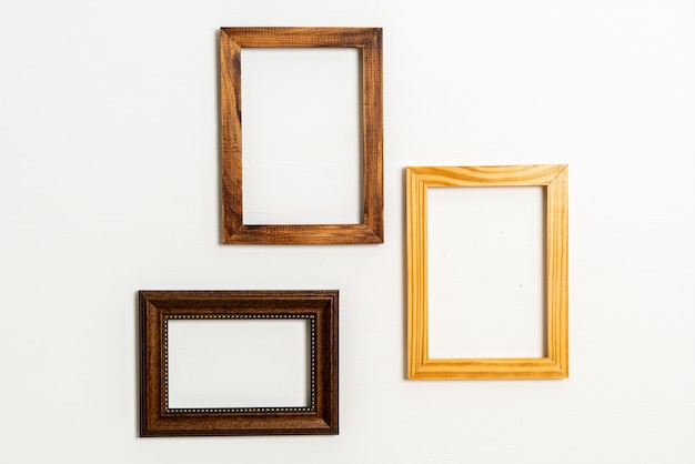 empty picture frame on white wall