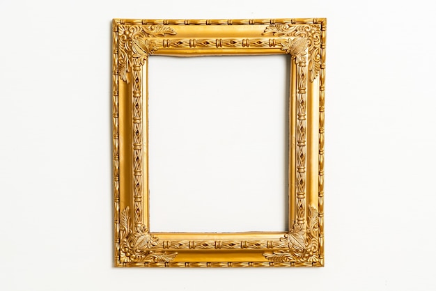 empty picture frame on white wall