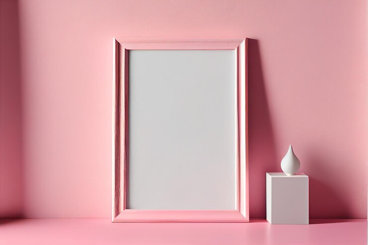 Photo empty picture frame with copy space for quotes products photos