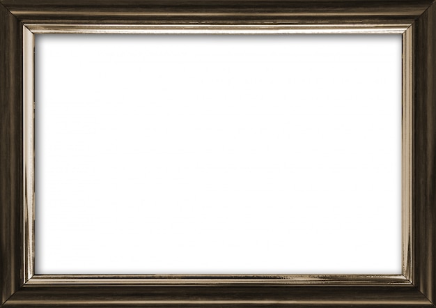 Photo empty picture frame with a free place inside, isolated on white