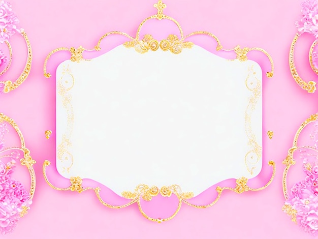 Photo empty pink curl frame banner template hd free image downloaded