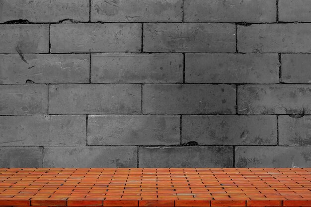 empty place with brick floors and brick wall