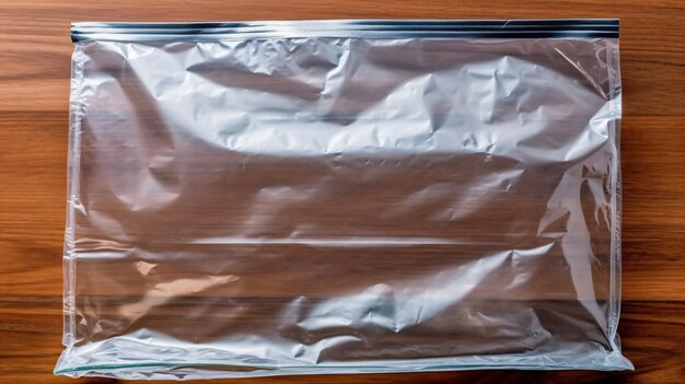 Photo empty plastic bag empty transparent plastic