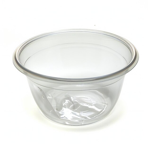 Empty plastic container isolated on white background