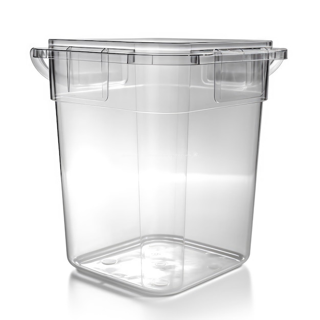 Photo empty plastic food container on white background