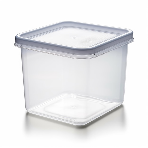 Photo empty plastic food container on white background