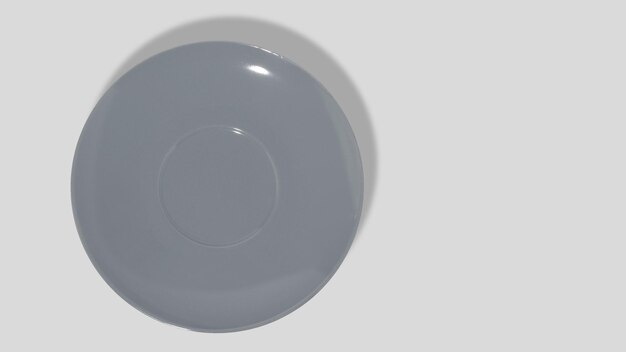 Empty plate for coffee cup on white background top view