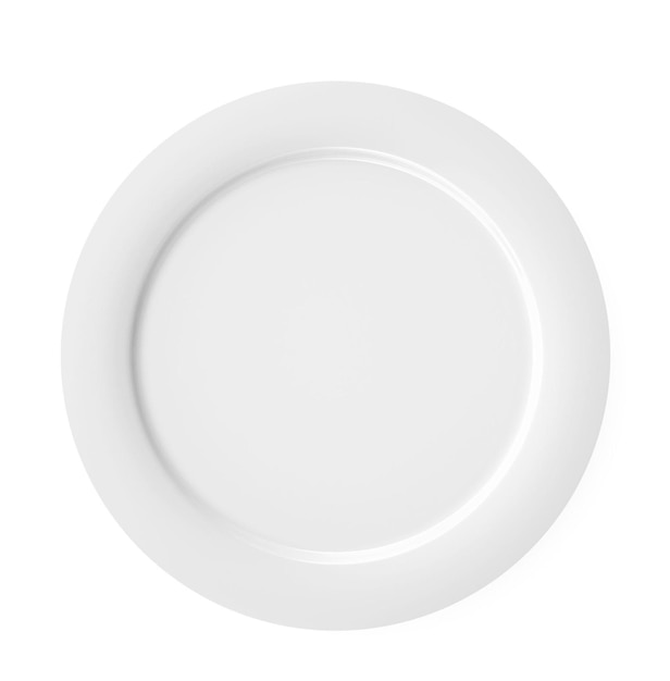 Empty plate isolated on white background 3d render