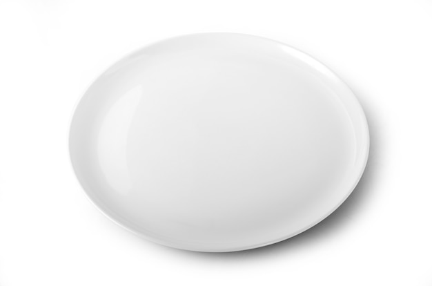 Empty plate isolated on white surface