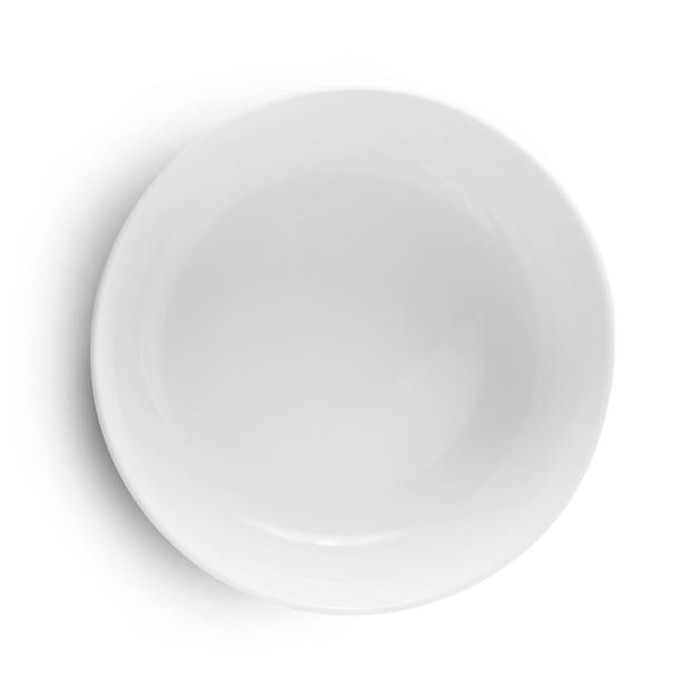 Empty plate isolated on white surface