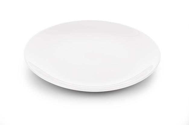 Empty plate isolated on white surface