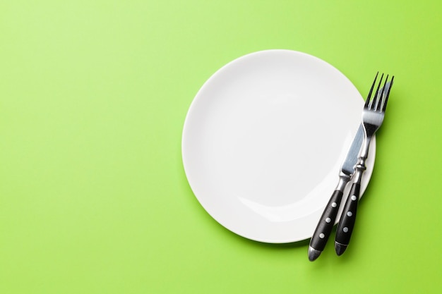 Empty plate and silverware