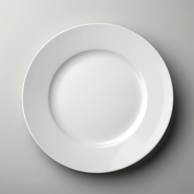 Empty plate top view mockup