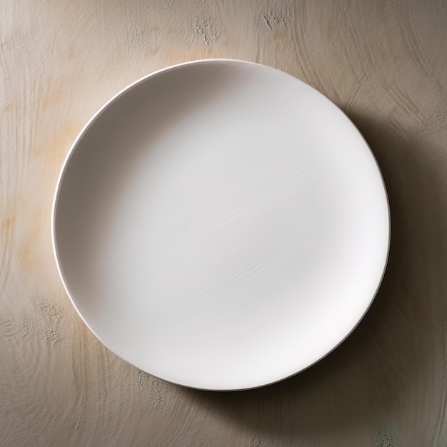 Empty plate top view mockup