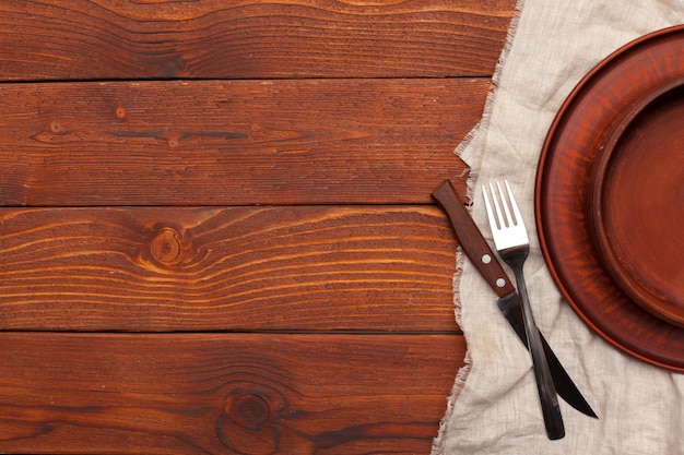 Empty plate and towel 