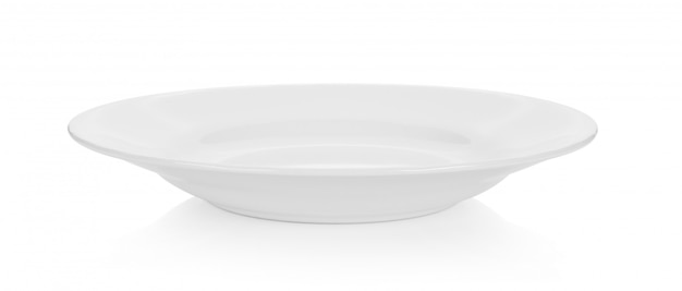 Empty plate on white space