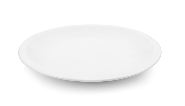 Empty plate on white surface