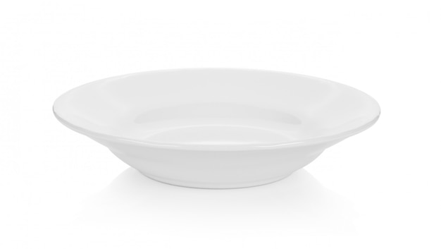 Empty plate on white surface