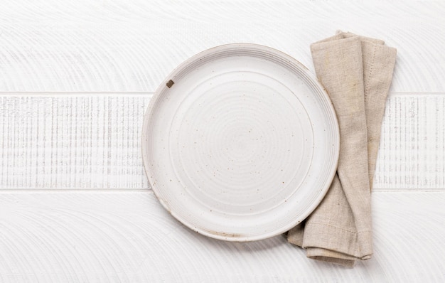 Empty plate with napkin