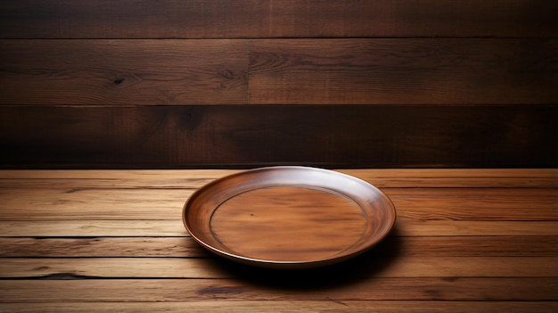 Empty plate on a wooden table